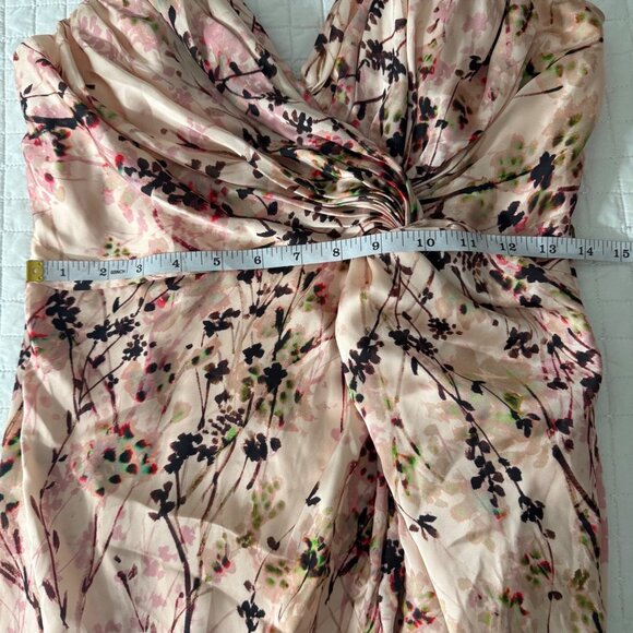Katie May Los Angeles Floral Print Strapless Gown Pink Multicolor M 100% Polyest - Picture 11 of 12